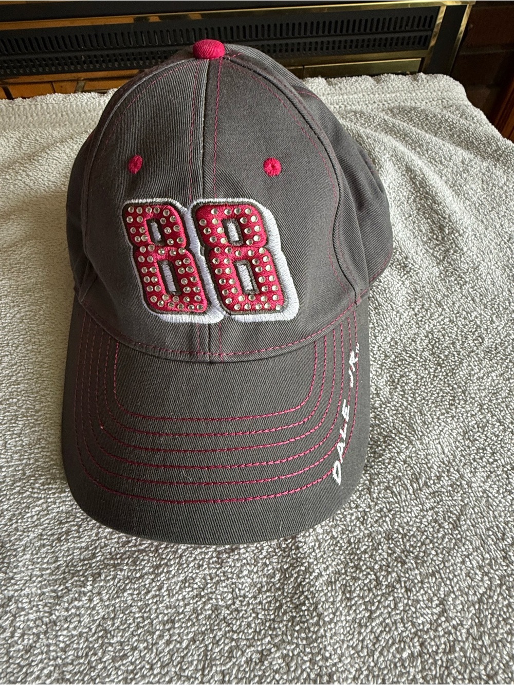 NWOT - Dale Jr #88 baseball cap. Gray with dark pink lettering